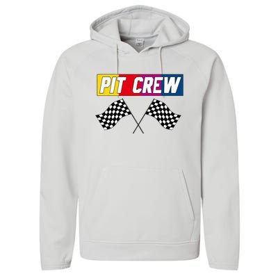 Pit Crew Race Car Hosting Parties Performance Fleece Hoodie