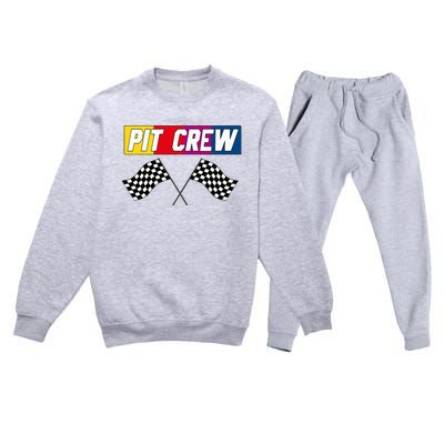 Pit Crew Race Car Hosting Parties Premium Crewneck Sweatsuit Set