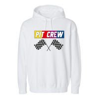 Pit Crew Race Car Hosting Parties Garment-Dyed Fleece Hoodie