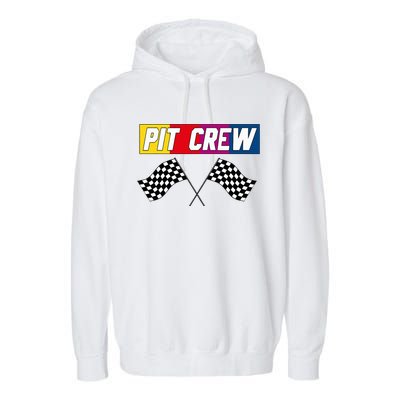 Pit Crew Race Car Hosting Parties Garment-Dyed Fleece Hoodie