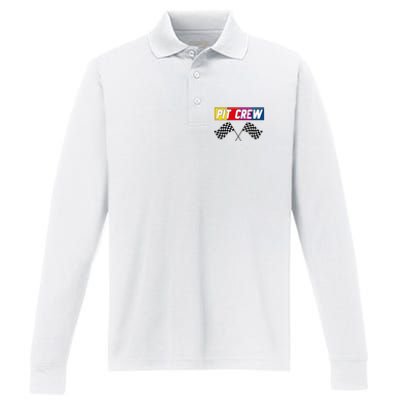 Pit Crew Race Car Hosting Parties Performance Long Sleeve Polo