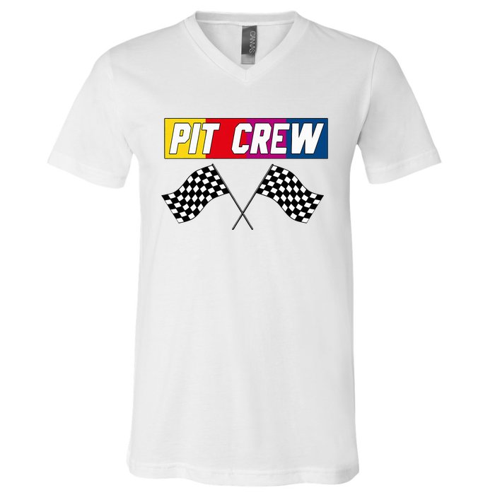 Pit Crew Race Car Hosting Parties V-Neck T-Shirt