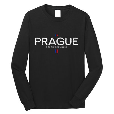 Prague Czech Republic Retro Vintage Long Sleeve Shirt