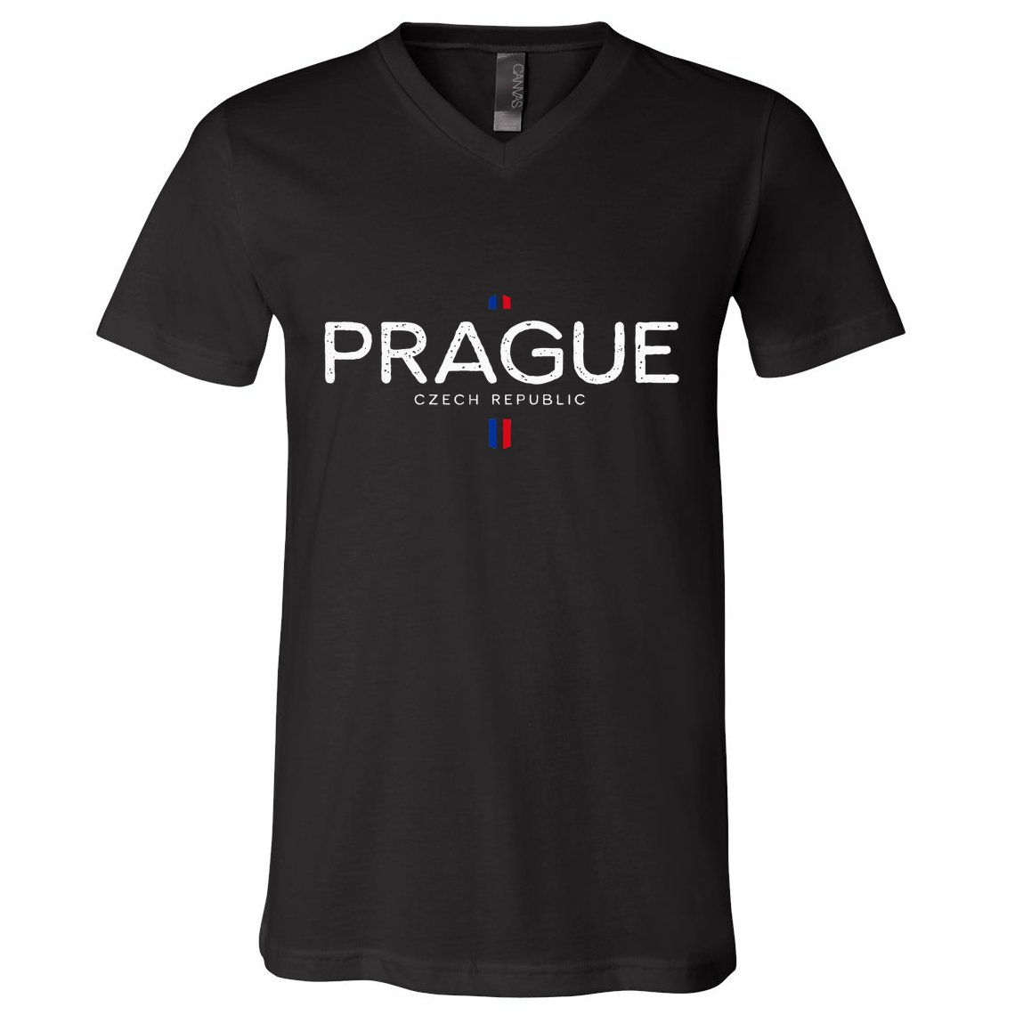 Prague Czech Republic Retro Vintage V-Neck T-Shirt