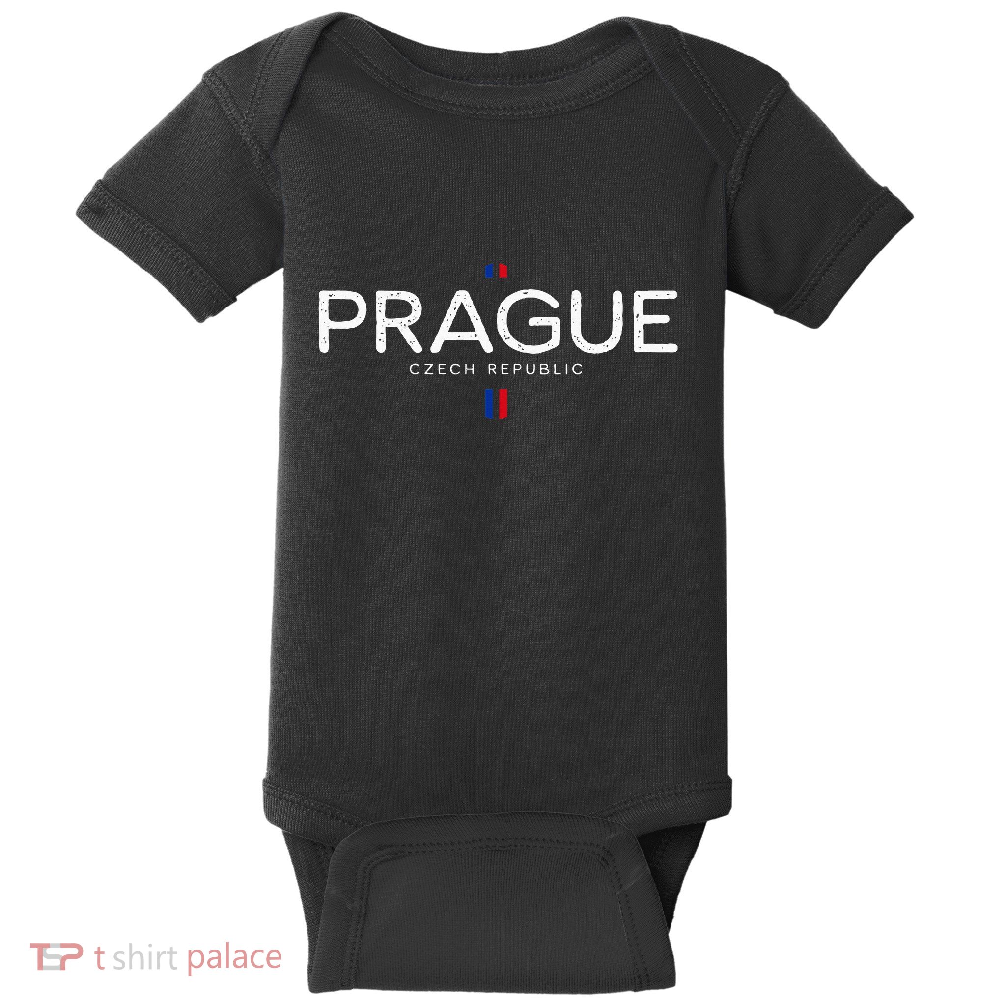 Prague Czech Republic Retro Vintage Baby Bodysuit