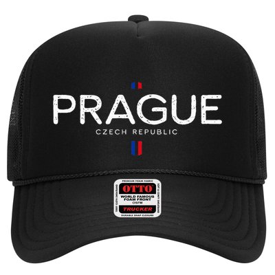 Prague Czech Republic Retro Vintage Trucker Hat