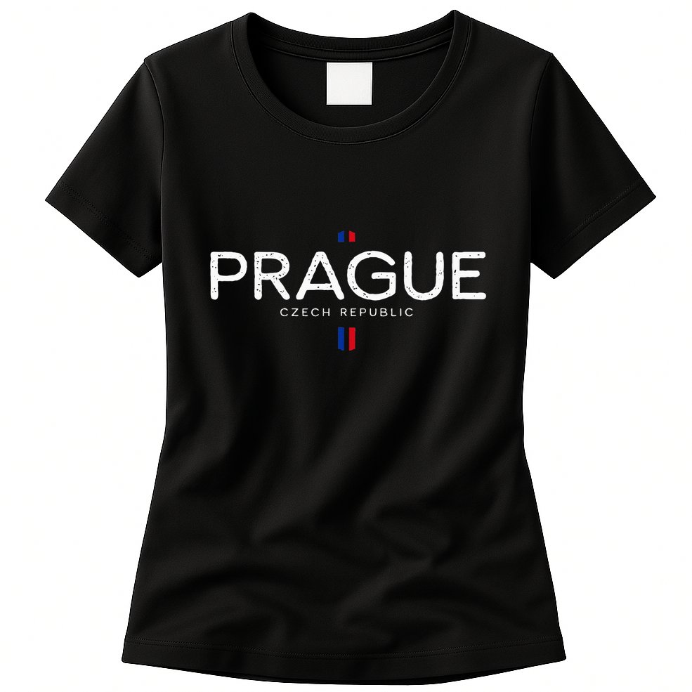 Prague Czech Republic Retro Vintage Womens T-Shirt