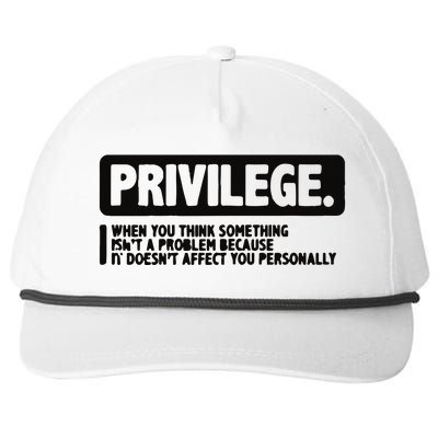 Privilege Civil Right Equality Social Justice Snapback Five-Panel Rope Hat