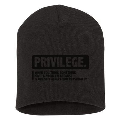 Privilege Civil Right Equality Social Justice Short Acrylic Beanie