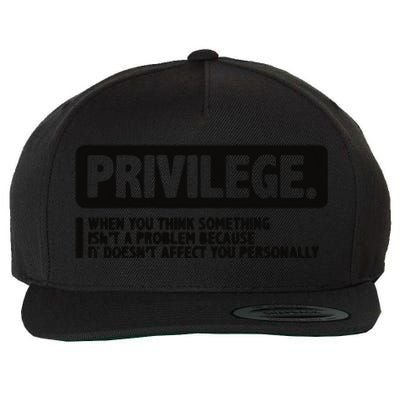 Privilege Civil Right Equality Social Justice Wool Snapback Cap