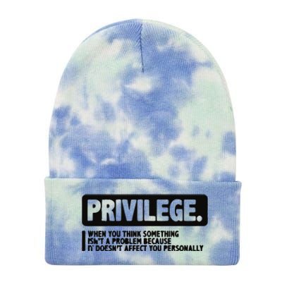 Privilege Civil Right Equality Social Justice Tie Dye 12in Knit Beanie