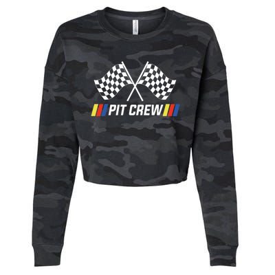 Pit Crew Race Car Parties Parents Pit Racing Drag Dress Cropped Pullover Crew