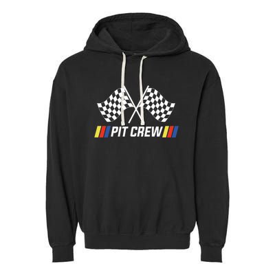 Pit Crew Race Car Parties Parents Pit Racing Drag Dress Garment-Dyed Fleece Hoodie