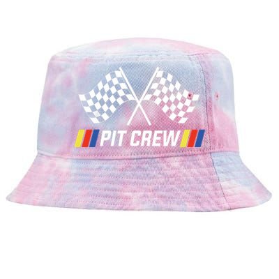 Pit Crew Race Car Parties Parents Pit Racing Drag Dress Tie-Dyed Bucket Hat