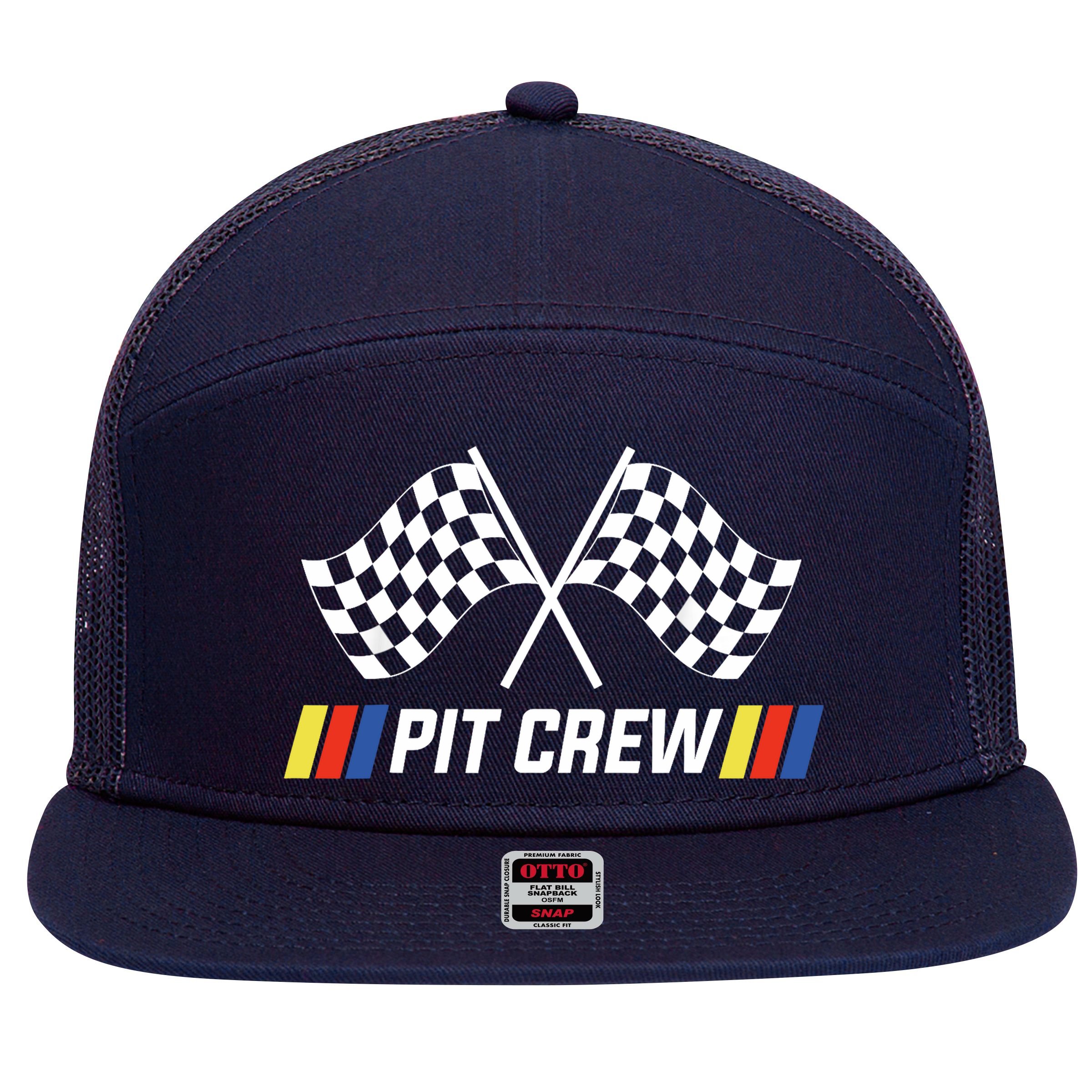 Pit Crew Race Car Parties Parents Pit Racing Drag Dress 7 Panel Mesh Trucker Snapback Hat