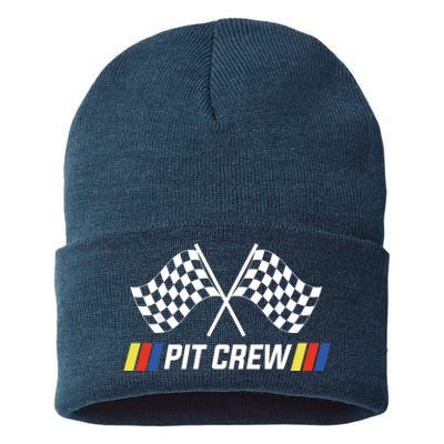 Pit Crew Race Car Parties Parents Pit Racing Drag Dress Sustainable Knit Beanie