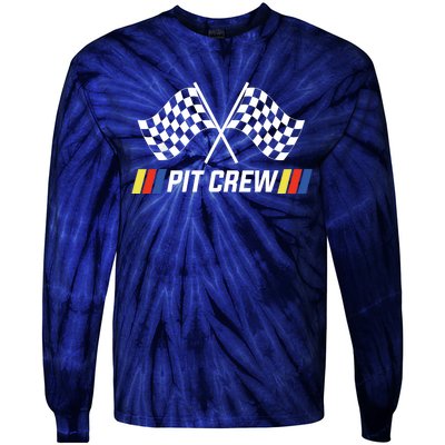 Pit Crew Race Car Parties Parents Pit Racing Drag Dress Tie-Dye Long Sleeve Shirt