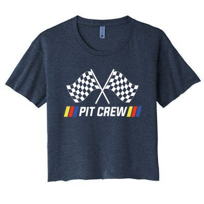 Pit Crew Race Car Parties Parents Pit Racing Drag Dress Women's Crop Top Tee