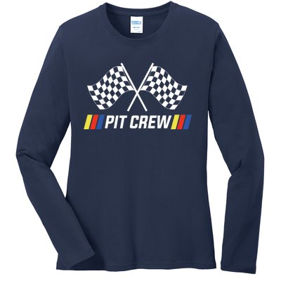 Pit Crew Race Car Parties Parents Pit Racing Drag Dress Ladies Long Sleeve Shirt