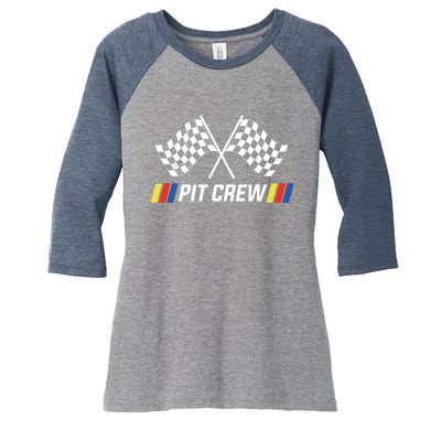 Pit Crew Race Car Parties Parents Pit Racing Drag Dress Women's Tri-Blend 3/4-Sleeve Raglan Shirt