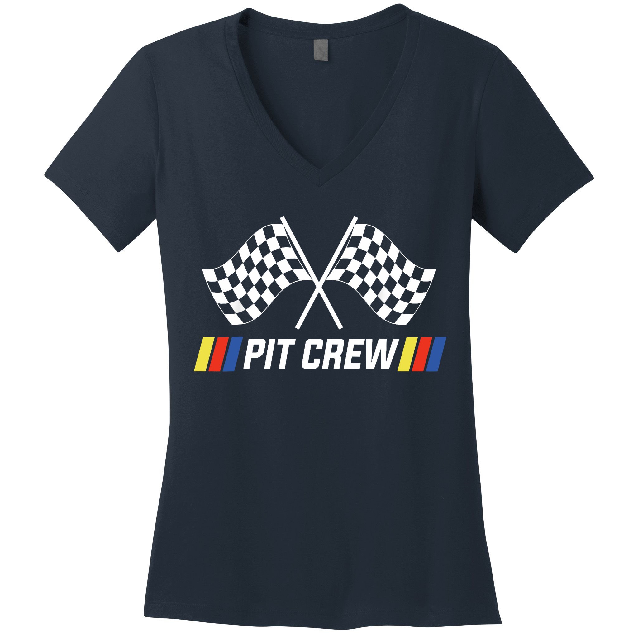 Pit Crew Race Car Parties Parents Pit Racing Drag Dress Women's V-Neck T-Shirt