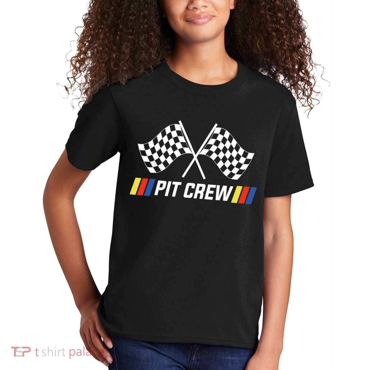 Pit Crew Race Car Parties Parents Pit Racing Drag Dress Kids T-Shirt