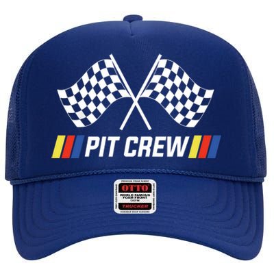 Pit Crew Race Car Parties Parents Pit Racing Drag Dress High Crown Mesh Back Trucker Hat