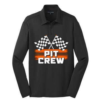 Pit Crew Racing Party Silk Touch Performance Long Sleeve Polo