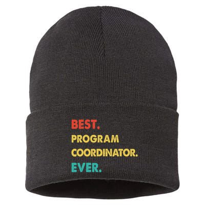 Program Coordinator Retro Best Program Coordinator Ever Sustainable Knit Beanie