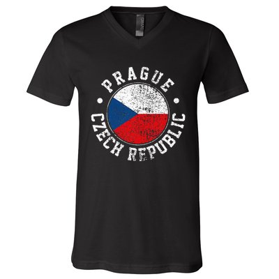 Prague Czech Republic V-Neck T-Shirt