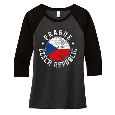 Prague Czech Republic Women's Tri-Blend 3/4-Sleeve Raglan Shirt