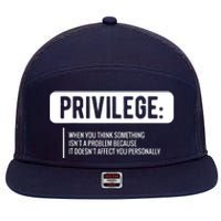 Privilege, Civil Rights, Equality VNeck 7 Panel Mesh Trucker Snapback Hat