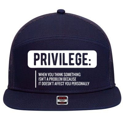 Privilege, Civil Rights, Equality VNeck 7 Panel Mesh Trucker Snapback Hat