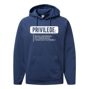 Privilege, Civil Rights, Equality VNeck Performance Fleece Hoodie