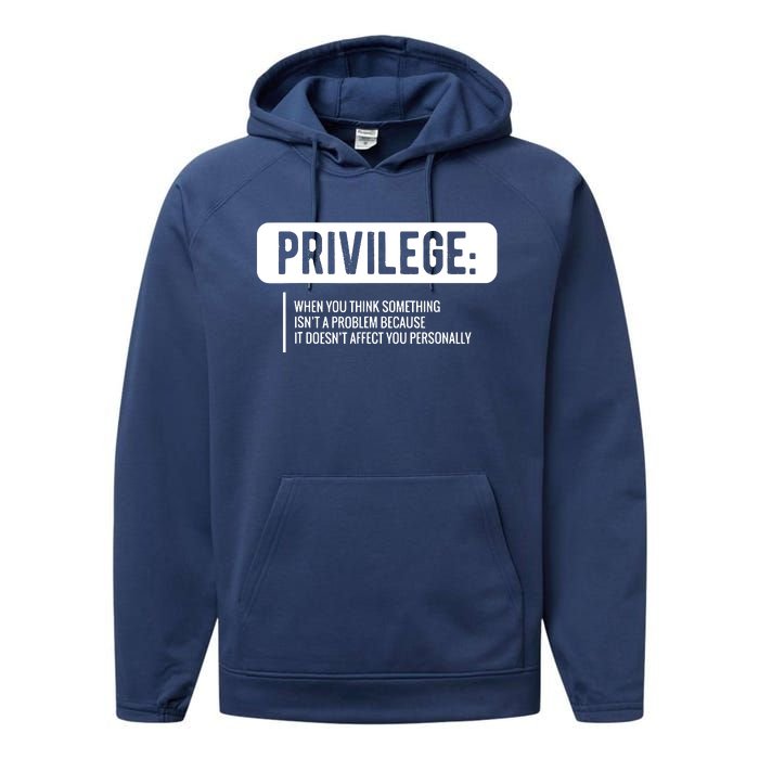 Privilege, Civil Rights, Equality VNeck Performance Fleece Hoodie