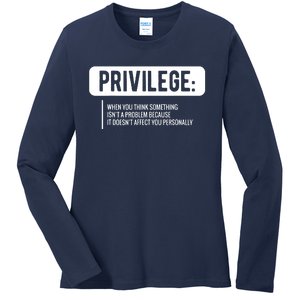 Privilege, Civil Rights, Equality VNeck Ladies Long Sleeve Shirt