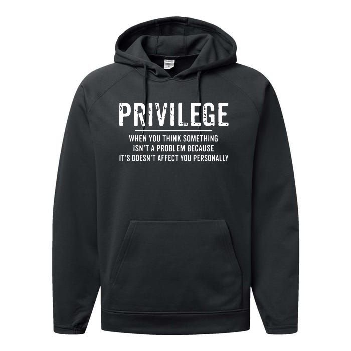 Privilege, Civil Rights, Equality VNeck Performance Fleece Hoodie