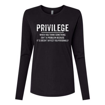 Privilege, Civil Rights, Equality VNeck Womens Cotton Relaxed Long Sleeve T-Shirt