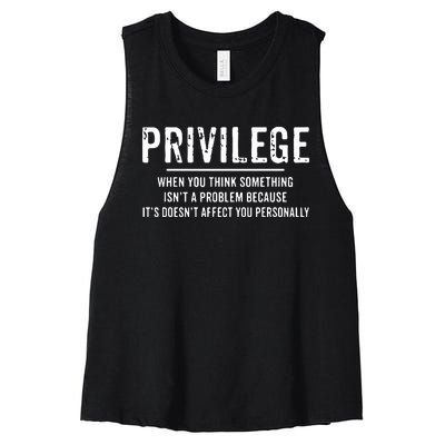 Privilege, Civil Rights, Equality VNeck Women's Racerback Cropped Tank