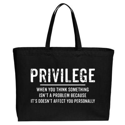 Privilege, Civil Rights, Equality VNeck Cotton Canvas Jumbo Tote