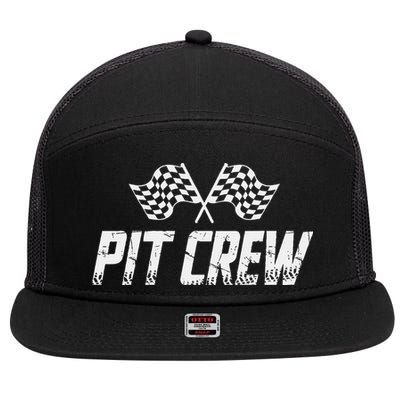 Pit Crew Race Car 7 Panel Mesh Trucker Snapback Hat