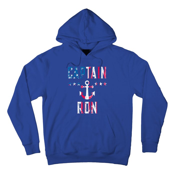 Patriotic Captain Ron Vintage Us Flag 4th Of July Boating Gift Hoodie