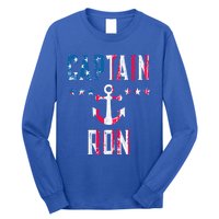 Patriotic Captain Ron Vintage Us Flag 4th Of July Boating Gift Long Sleeve Shirt