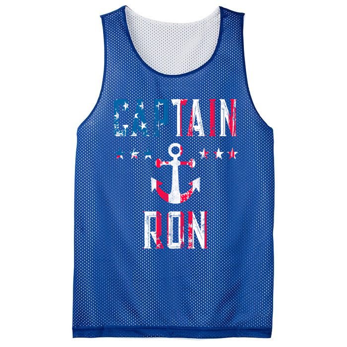 Patriotic Captain Ron Vintage Us Flag 4th Of July Boating Gift Mesh Reversible Basketball Jersey Tank