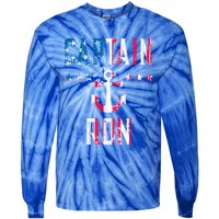 Patriotic Captain Ron Vintage Us Flag 4th Of July Boating Gift Tie-Dye Long Sleeve Shirt