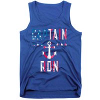 Patriotic Captain Ron Vintage Us Flag 4th Of July Boating Gift Tank Top