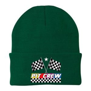 Pit Crew Racing Day For Stock Car Race Day Parties Knit Cap Winter Beanie