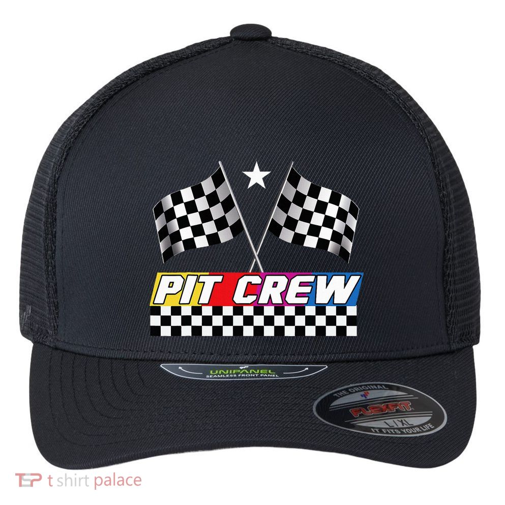 Pit Crew Racing Day For Stock Car Race Day Parties Flexfit Unipanel Trucker Cap