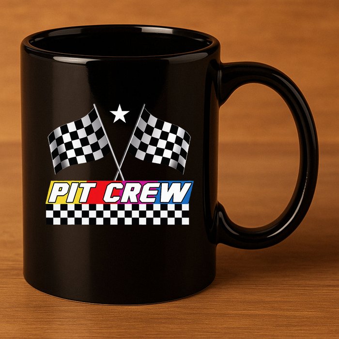 Pit Crew Racing Day For Stock Car Race Day Parties 11oz C Handle Ceramic Mug
