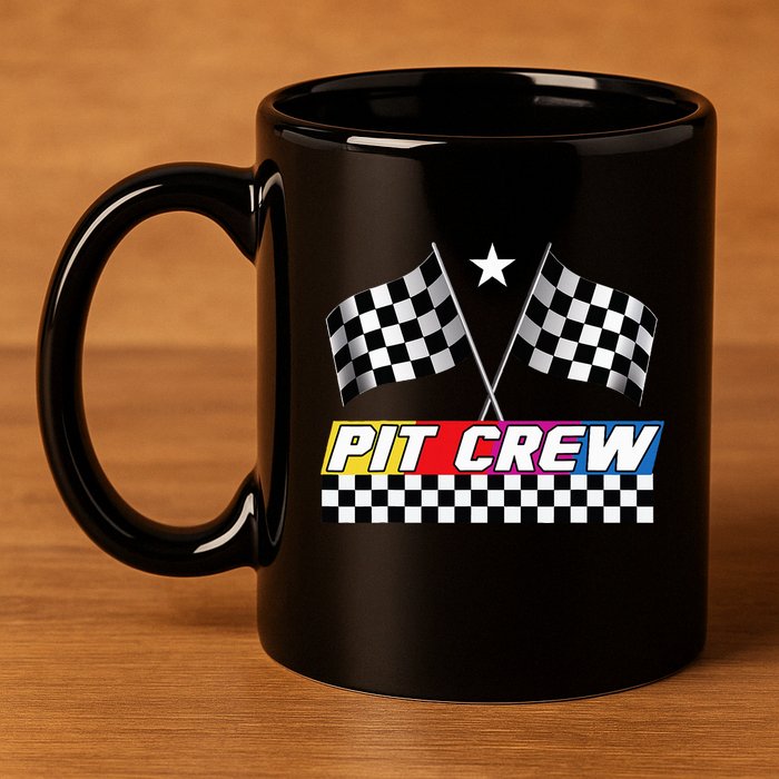 Pit Crew Racing Day For Stock Car Race Day Parties 11oz C Handle Ceramic Mug